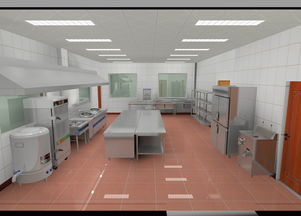 酒店酒楼中西餐学校工厂饭堂商业商用中央厨房三维3D效果图